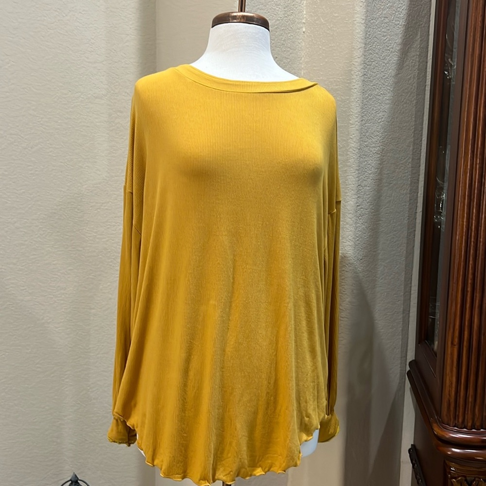 Free people long sleeve shirt gold